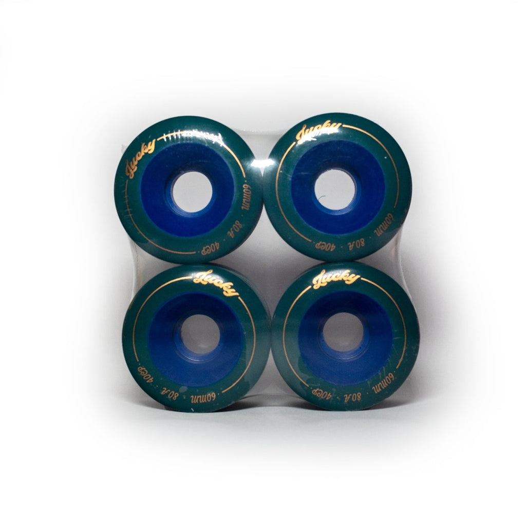 Lucky Wheels - Dark Green & Blue - 60mm / 80a (Set of 4 Wheels)____True Supplies