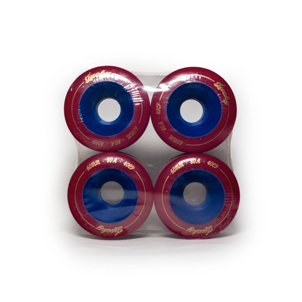 Lucky Wheels - Dark Red & Blue - 60mm / 80a (Set of 4 Wheels)____True Supplies